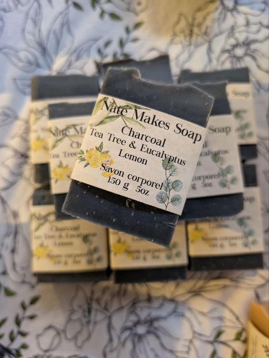 Charcoal Soap - Tea Tree & Eucalyptus Lemon